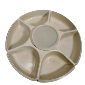 TUPPERWARE Serving Center 6-Part Divided Party Veggie Snack & Dip Lid/Chiller
